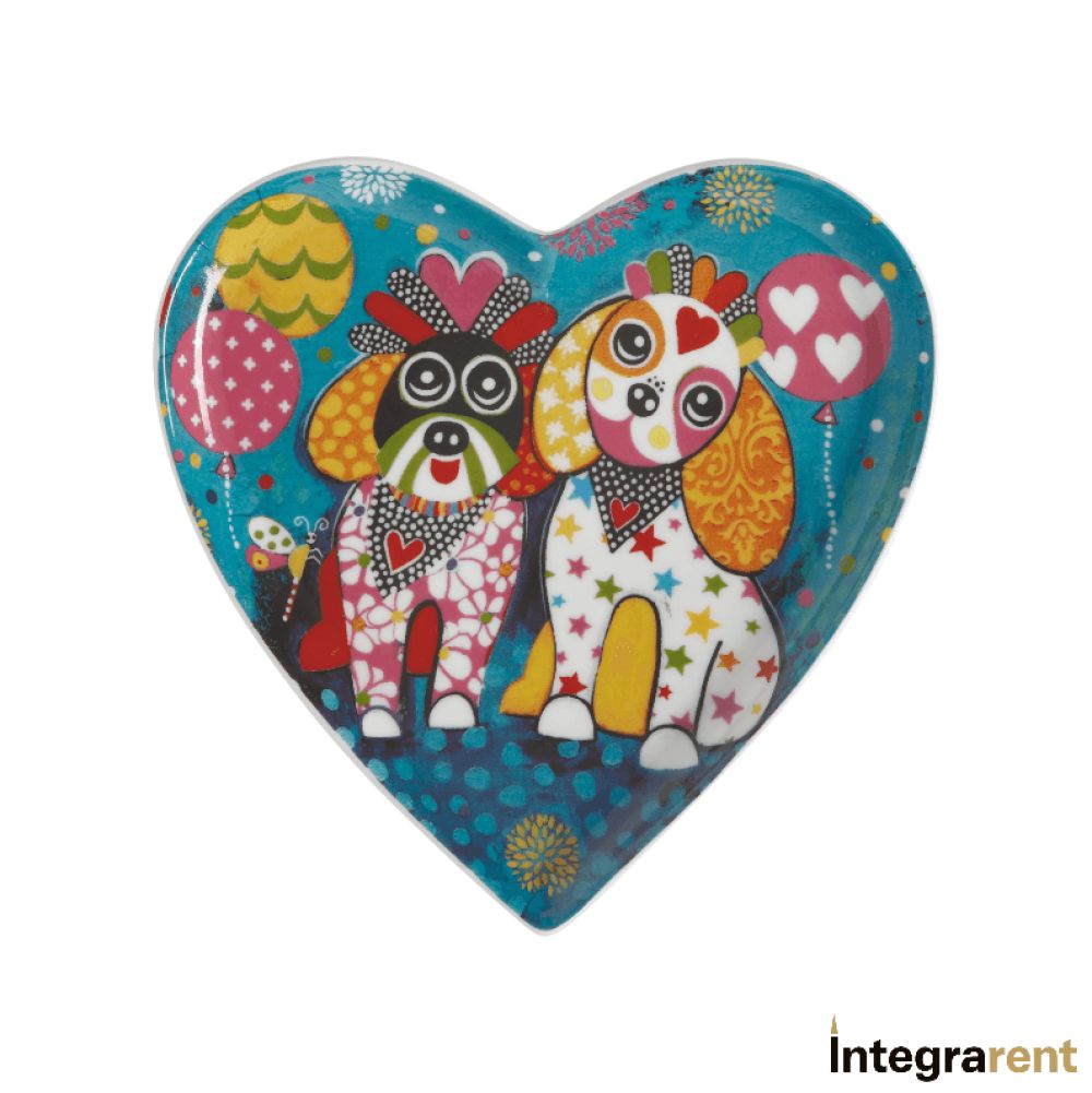 Noleggio Piattino HEARTS Dogs in Love Ø cm.15,5