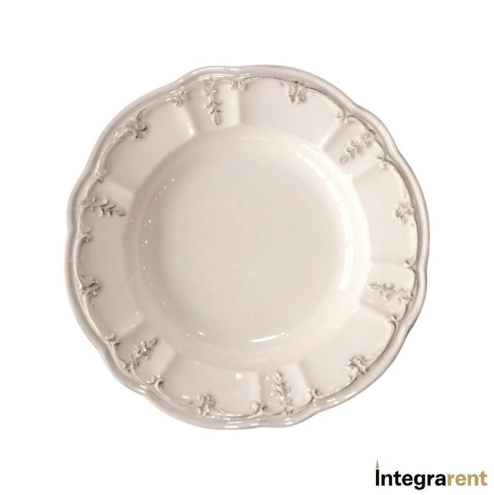Noleggio Piatto Fondo Poesia Crema Patinè Ø cm.23,5