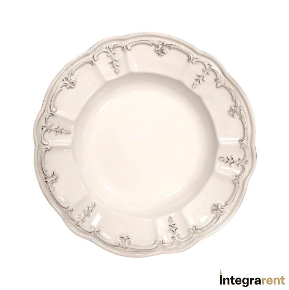 Noleggio Piatto Fondo Poesia Crema Patinè Ø cm.23,5