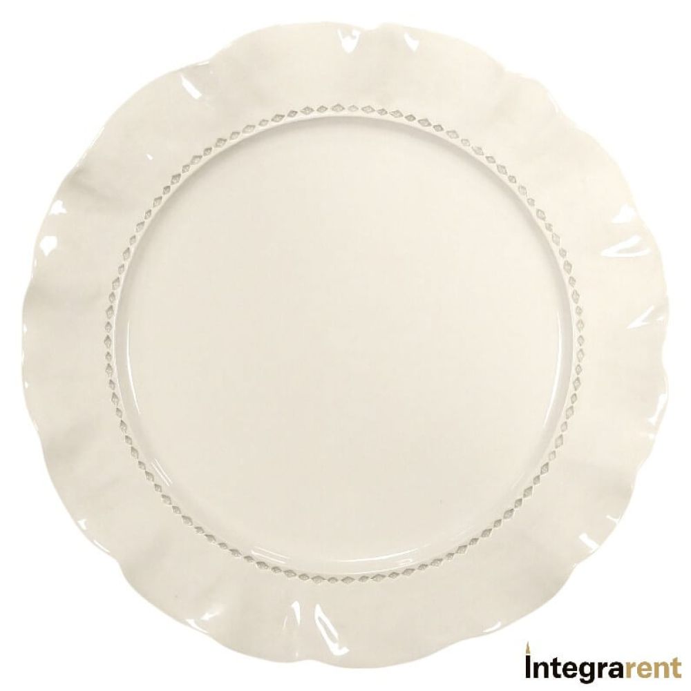 Noleggio Sottopiatto A Jour Crema  Ø cm. 33