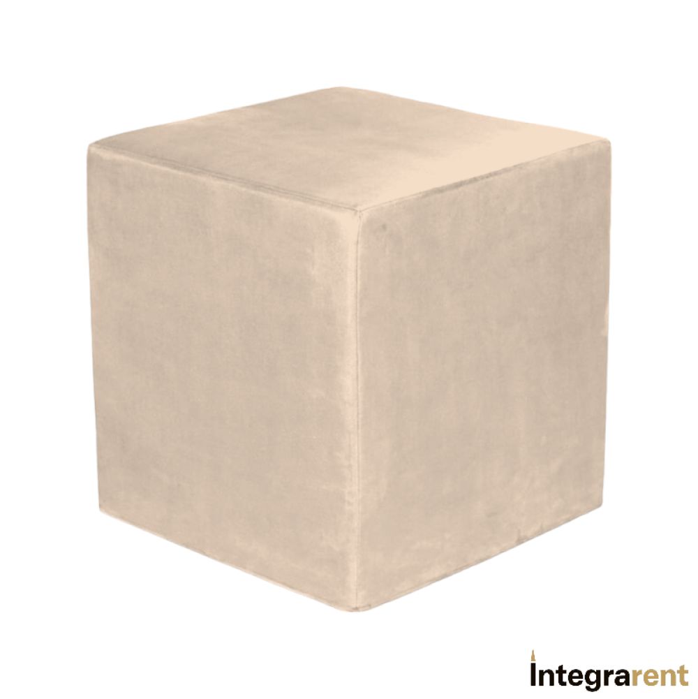 Noleggio Pouf Cubo in Velluto Sabbia  