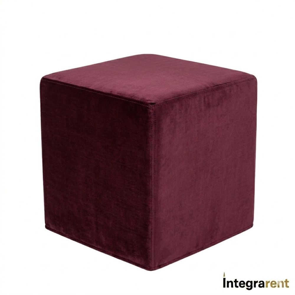 Noleggio Pouf Cubo in Velluto Bordeaux  