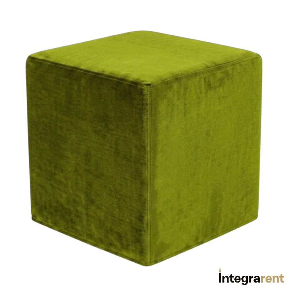 Noleggio Pouf Cubo in Velluto Verde Erba