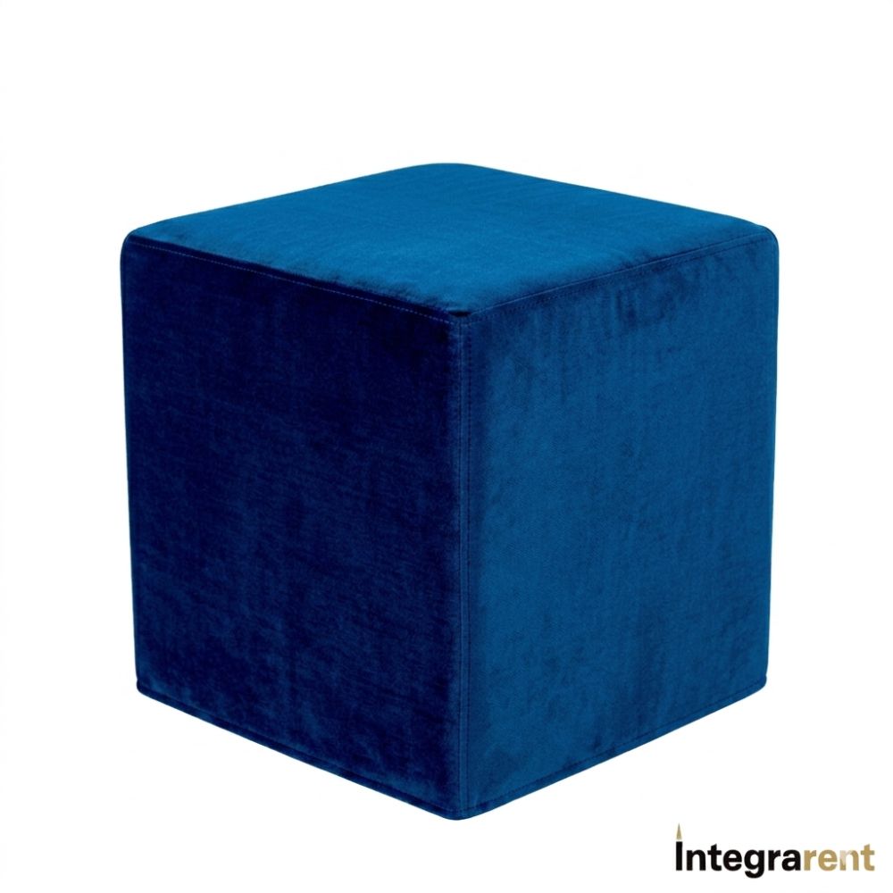Noleggio Pouf Cubo in Velluto Blu