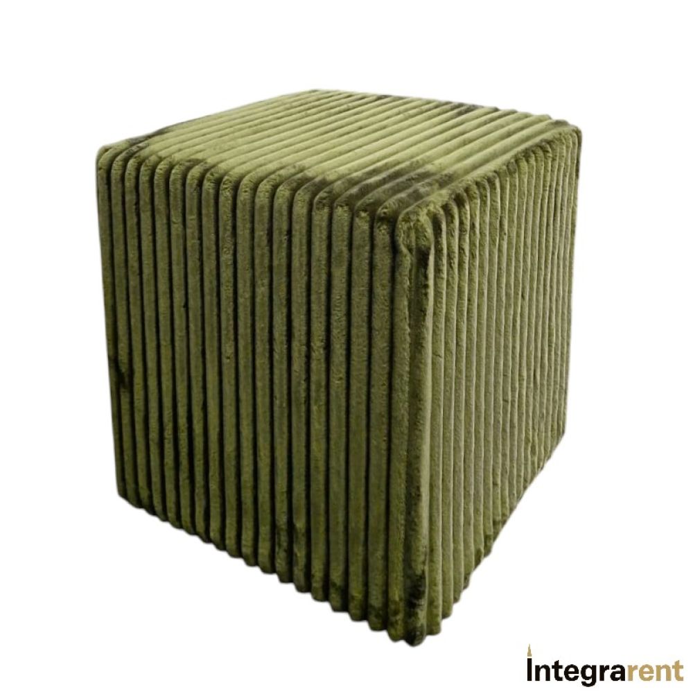 Noleggio Pouf Cubo Nuvola in Velluto Verde Muschio