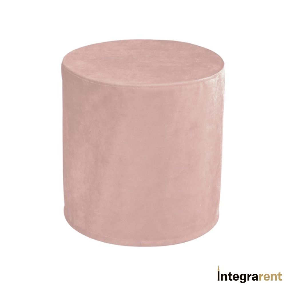 Noleggio Pouf Tondo in Velluto Rosa Cipria