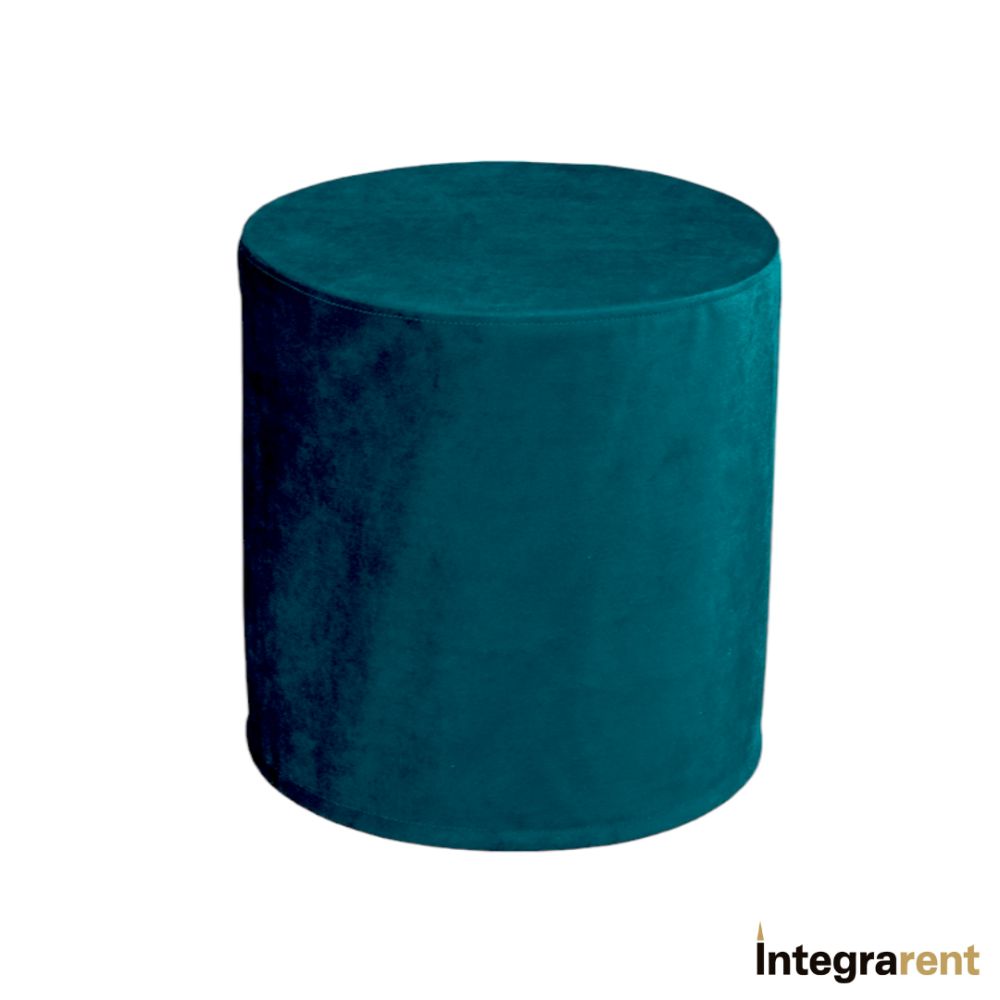 Noleggio Pouf Tondo in Velluto Petrolio  