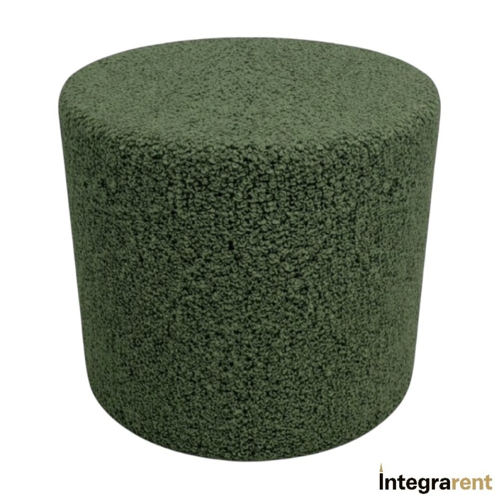 Noleggio Pouf Tondo Bouclè Verde Bosco  