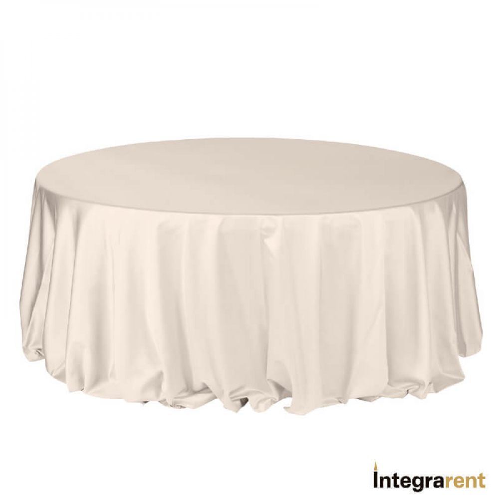 Trimming Shop Tovaglia Rotonda 335 Cm - Avorio - Tessuto Cotone E Poliestere 180 G/m² - Per Matrimoni, Feste E Cene