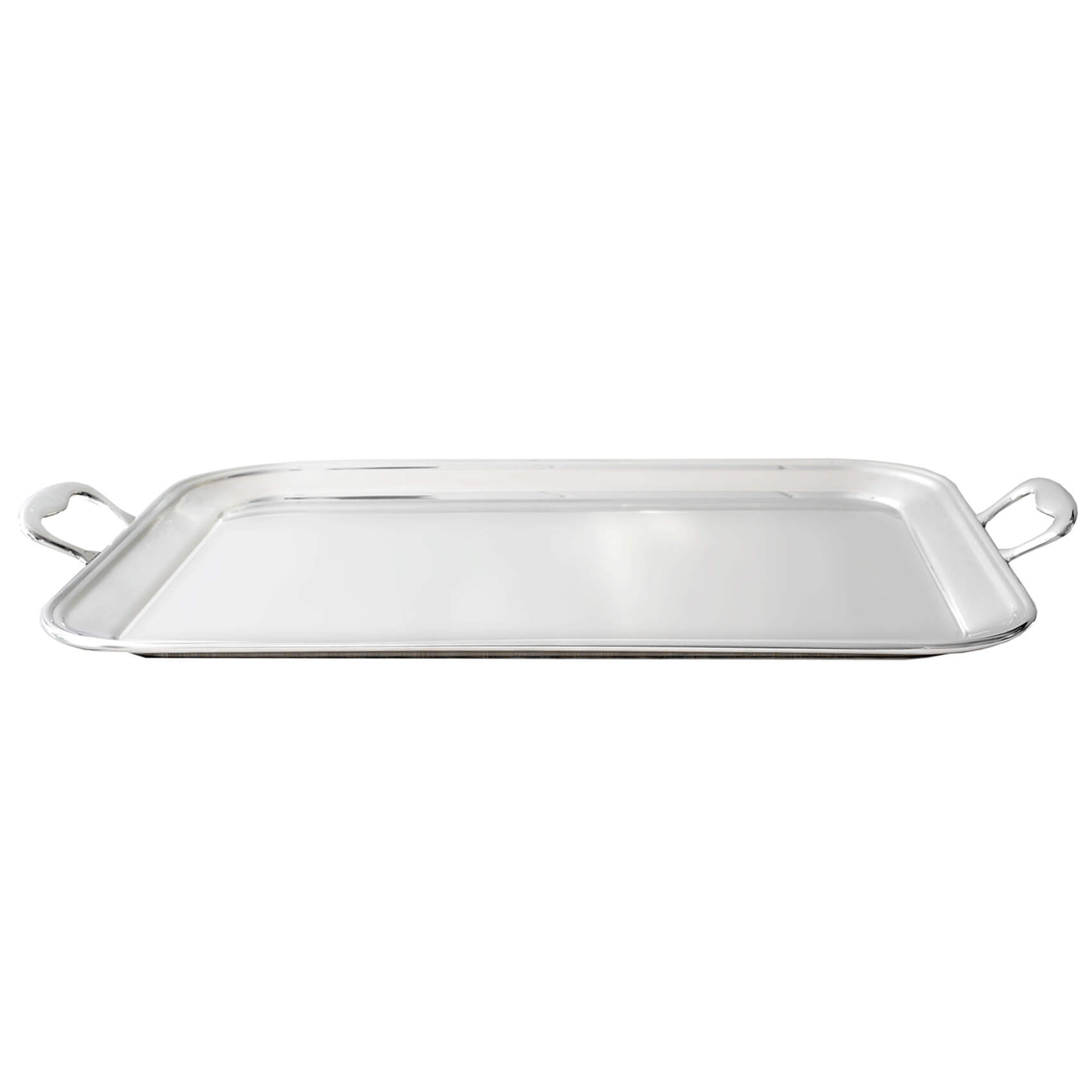 Noleggio Vassoio Rettangolare Manici cm.65x45 Inox