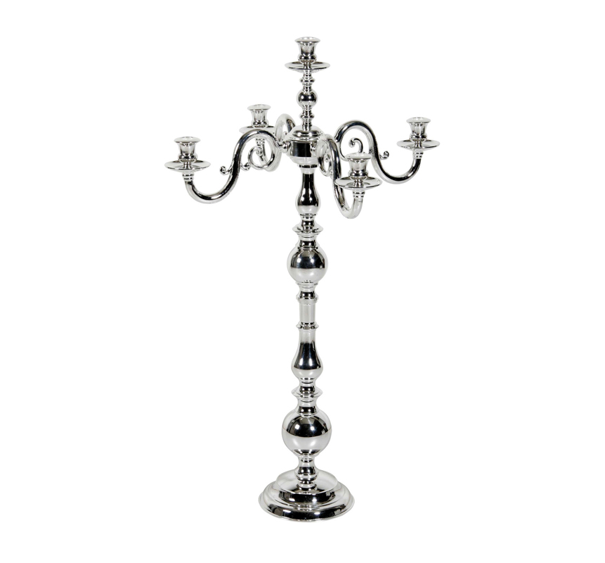 Noleggio Candelabro 5 fiamme h.cm. 75 argento