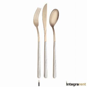Noleggio Forchetta Tavola Champagne White Marble  