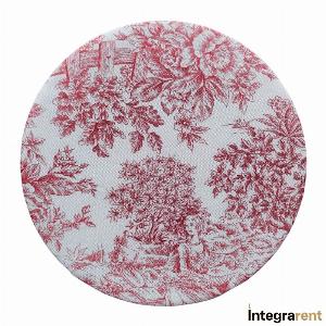 Noleggio Sottopiatto Cotone Toile de Jouy Rosso Ø cm.31