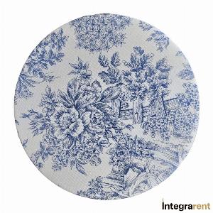 Noleggio Sottopiatto Cotone Toile de Jouy Blu Ø cm.31