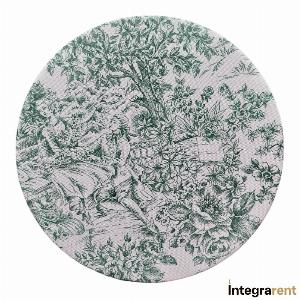 Noleggio Sottopiatto Cotone Toile de Jouy Verde Ø cm.31