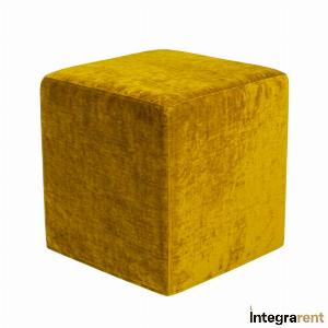 Noleggio Pouf Cubo in Velluto Senape Vintage cm.46x46x46