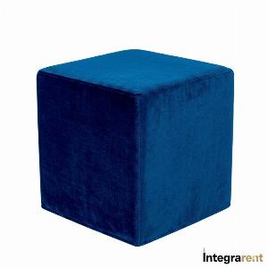 Noleggio Pouf Cubo in Velluto Blu