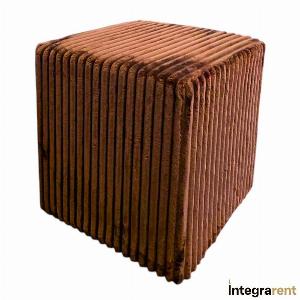 Noleggio Pouf Cubo Nuvola in Velluto Ruggine