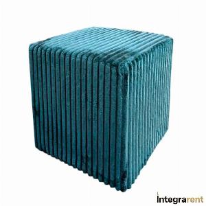 Noleggio Pouf Cubo Nuvola in Velluto Azzurro