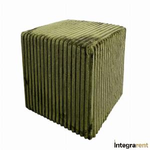 Noleggio Pouf Cubo Nuvola in Velluto Verde Muschio