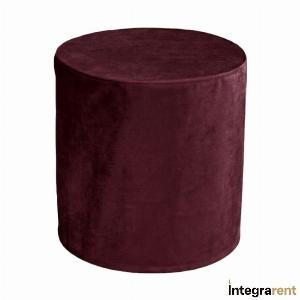Noleggio Pouf Tondo in Velluto Bordeaux  