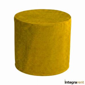 Noleggio Pouf Tondo in Velluto Senape Vintage