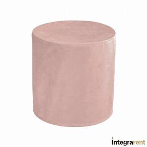 Noleggio Pouf Tondo in Velluto Rosa Cipria