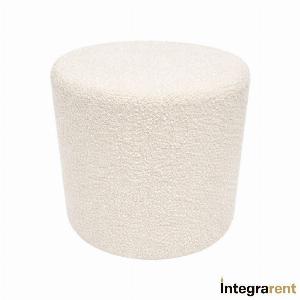 Noleggio Pouf Tondo Bouclè Bianco  