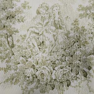 Noleggio Tovaglia Cotone Toile de Jouy cm.330x330 - Tabacco