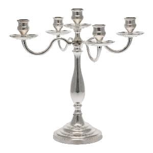 Noleggio Candelabro 5 Fiamme h.cm. 35 Argento