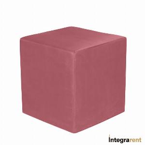 Noleggio Pouf Cubo Velluto Rosa