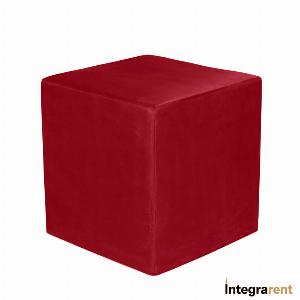 Noleggio Pouf Cubo Velluto Rosso