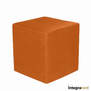 Noleggio Pouf Cubo Velluto Arancione