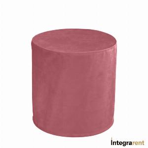 Noleggio Pouf Tondo in Velluto Rosa