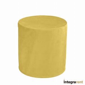 Noleggio Pouf Tondo in Velluto Giallo Senape