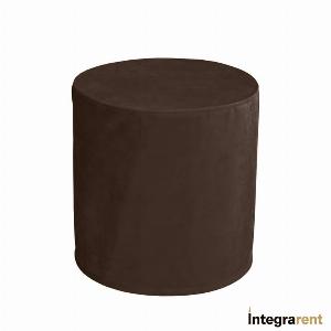 Noleggio Pouf Tondo in Velluto Marrone