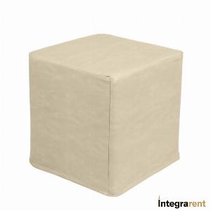 Noleggio Pouf Cubo in Pelle Goffrata Beige