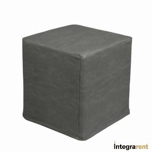 Noleggio Pouf Cubo in Pelle Goffrata Grigio Antracite