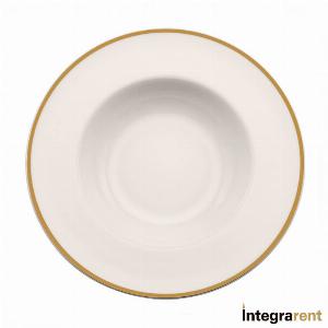 Noleggio Piatto Fondo Bone China Filo Oro Ø cm.24