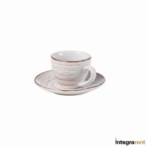 Noleggio Tazza Moka + Piattino Country Chic White