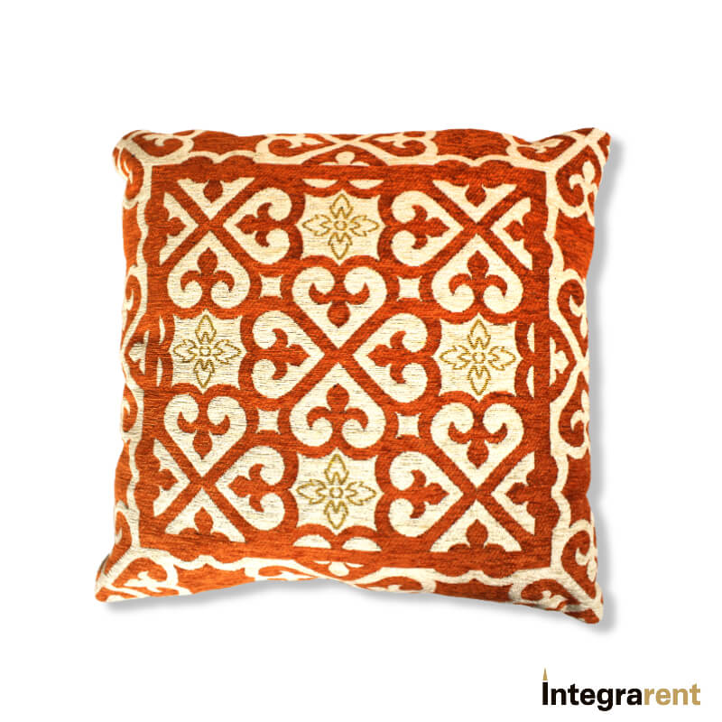 Fodera Per Cuscino Cilindrico DK Homewares 30x15 Pollici, Broccato Indiano E Seta Polidupion, Motivo Mandala Arancione E Oro