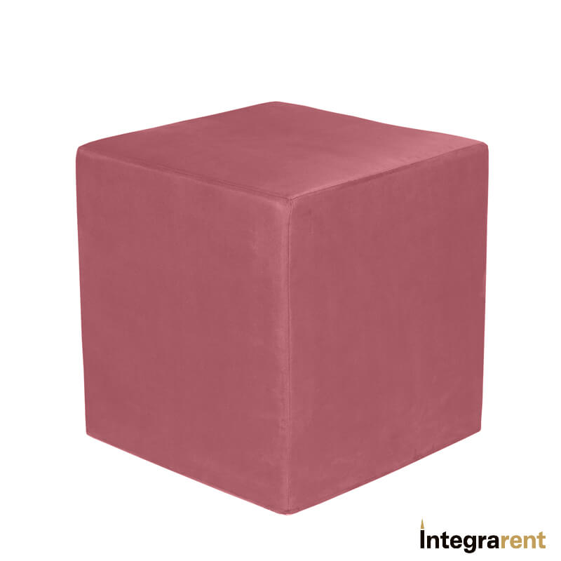 Noleggio Pouf Cubo Velluto Rosa