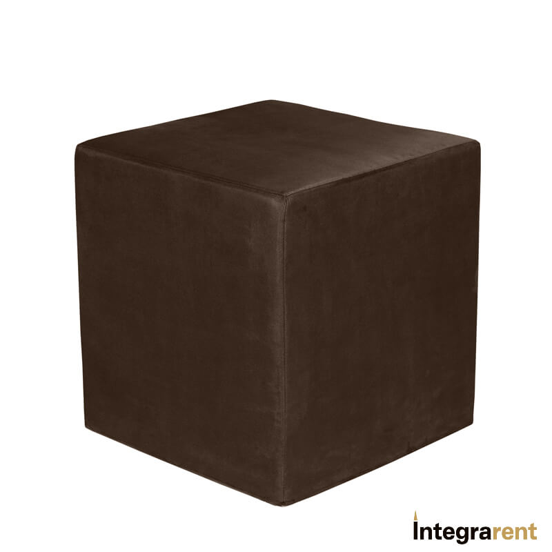 Noleggio Pouf Cubo Velluto Marrone