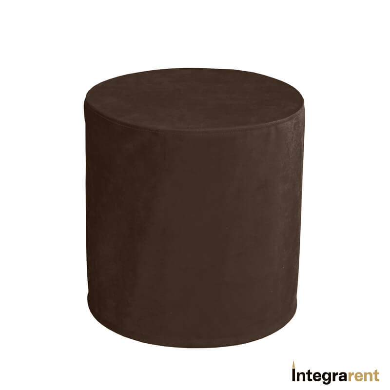 Noleggio Pouf Tondo in Velluto Marrone