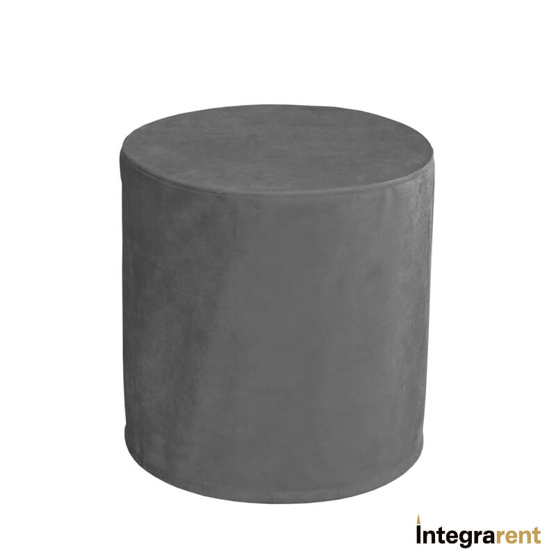 Noleggio Pouf Tondo in Velluto Grigio Antracite