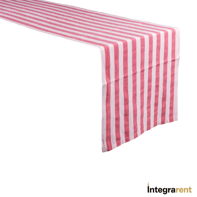 Noleggio runner cotone riga country cm. 50x300 rosso per Catering