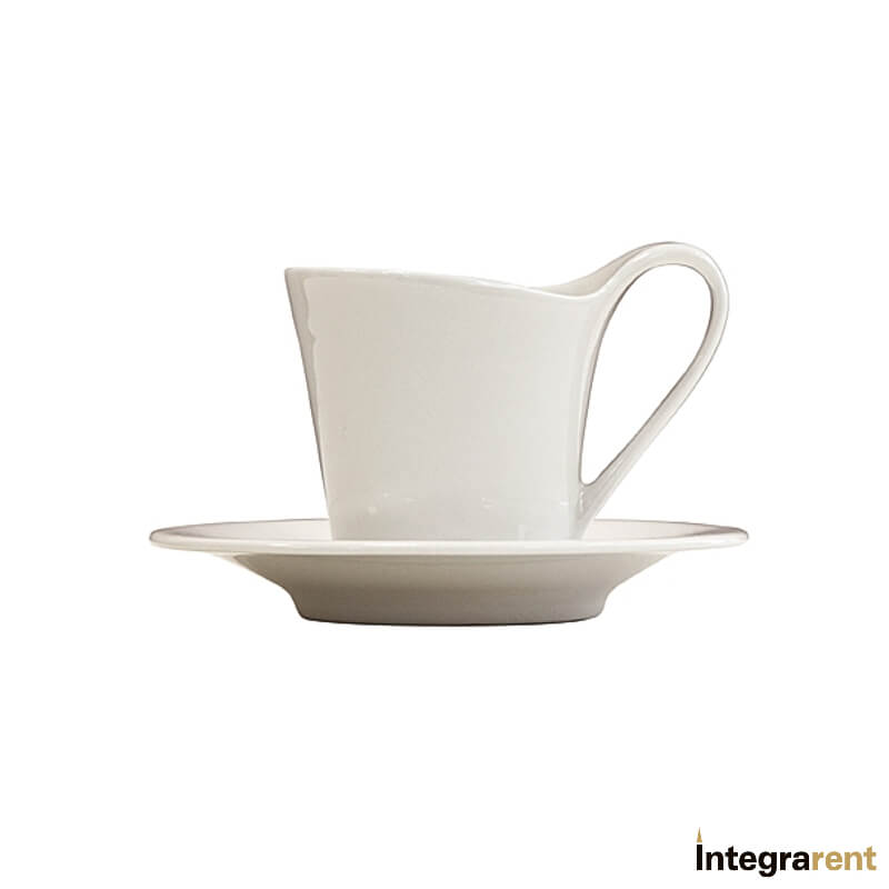 Noleggio Tazza Thè/Cappuccio + Piattino Rim New Bone Quadrata